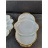 Image 3 : Gold Trimmed Milk Glass Divided Trays