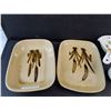 Image 2 : Galloway Canada Ceramic Bull Rushes Trays, Gravy Separator, Ceramic Mug