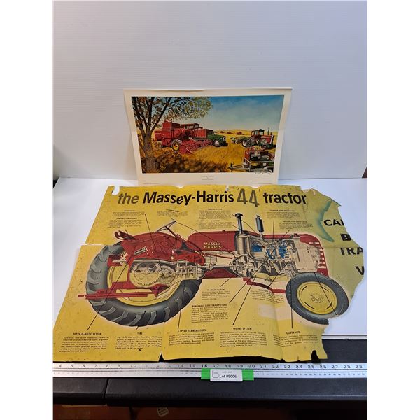(2) Massey Ferguson Pictures - Advertisment & Print - 30" x 35" & 20" x 13"