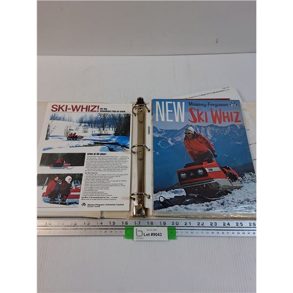 Vintage Ski Whiz Massey Ferguson Binder w/Booklets of Snowmobile & Tractor