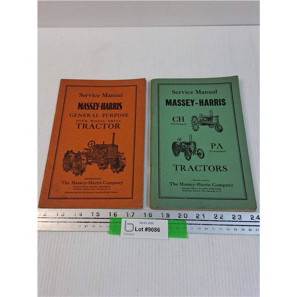 (2) Massey Harris Service Manuals: Pacemaker, Four Wheel Drive Tractor