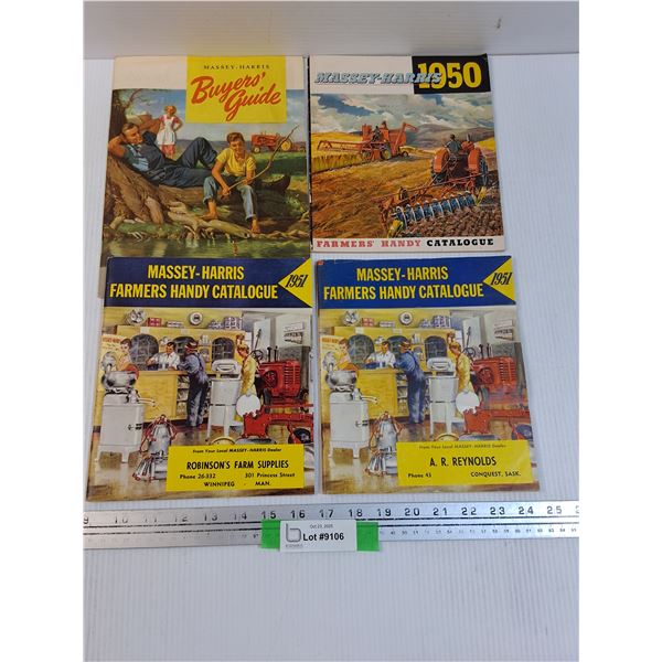 (4) Massey Harris Vintage Catalogues - Assorted