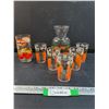 Image 1 : Vintage MCM Orange Juice Pitcher & (5) Glasses Set & Sun Rype Apple Glass