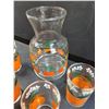 Image 2 : Vintage MCM Orange Juice Pitcher & (5) Glasses Set & Sun Rype Apple Glass