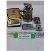 Image 1 : (5) Vintage Lighters: Rosons, Antique Pewter Stein Style w/Knight Motif, British Union Jack Flag