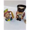 Image 2 : (2) Vintage Toby Jugs & Wade Begone Dog "Posy" Figurine - 3" Tall