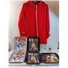 Image 1 : Coca Cola Lot: Ladies Coca Cola Jacket (Medium), (5) Serving Trays: Olympics, Santa, 1982
