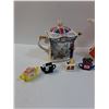 Image 2 : (7) Red Rose Wade Tea Pot Figurines & Sadler London Heritage Tea Pot & Alfred Meakin Style Orange Co