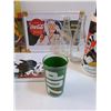 Image 3 : Wayne Gretzky Water Bottle, (6) Coca Cola Metal Signs, Vintage Glass Bottles & (4) Pop Glasses