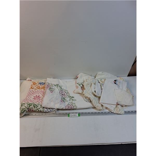 Vintage Hand Embroidery Large Tablecloths & Doilies & Napkins