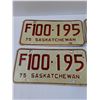Image 2 : (2) Saskatchewan License Plates (Farm) Sets - 1975