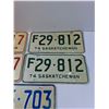 Image 3 : (2) Saskatchewan License Plates Sets - 1975 & 74, Trailer Plate - 1976