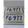 Image 2 : (2) Saskatchewan License Plates (Farm) Sets - 1976