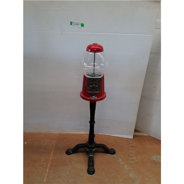 # Gumball Machine w/Stand - Works - 37" Tall  - CANNOT SHIP