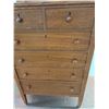 Image 4 : * Antique Six Drawer Dresser w/Mirror - CANNOT SHIP - 16" x 19" x 69"T