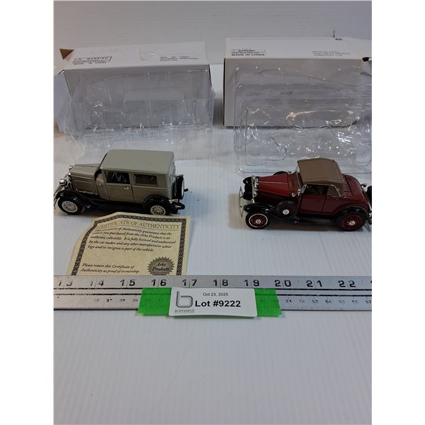 (2) Die Cast Models (1:32 Scale) -  1926 Pontiac & 1931 Chevrolet