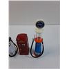 Image 3 : (3) HO Scale Gas Pump Figurines: Eagle, Ford, Chevy & British Telephone Booth Figurine