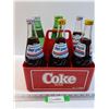 Image 1 : Vintage Coca Cola Plastic Holder & One Liter Pop Bottles - Has Contents - PICK UP ONLY