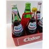 Image 2 : Vintage Coca Cola Plastic Holder & One Liter Pop Bottles - Has Contents - PICK UP ONLY