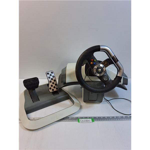 X-Box 360 Racing Wheel & Pedal Set - Untested, As Is