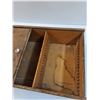 Image 2 : Vintage Wooden Sliding Door Storage Box - 14" x 12" x 5"