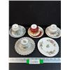 Image 1 : (4) Teacup Sets: Royal Albert, Princess China & Matching Prince Albert Dessert Dish