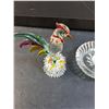 Image 2 : Ring Holder, Glass Rooster, Royal Chelsea Egg Cup, Brass Figurines