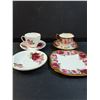 Image 4 : (2) Teacup Sets: Royal Albert & Delphine & Saucers