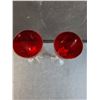 Image 3 : (2) Matching Crystal Red & Clear Wine Glasses