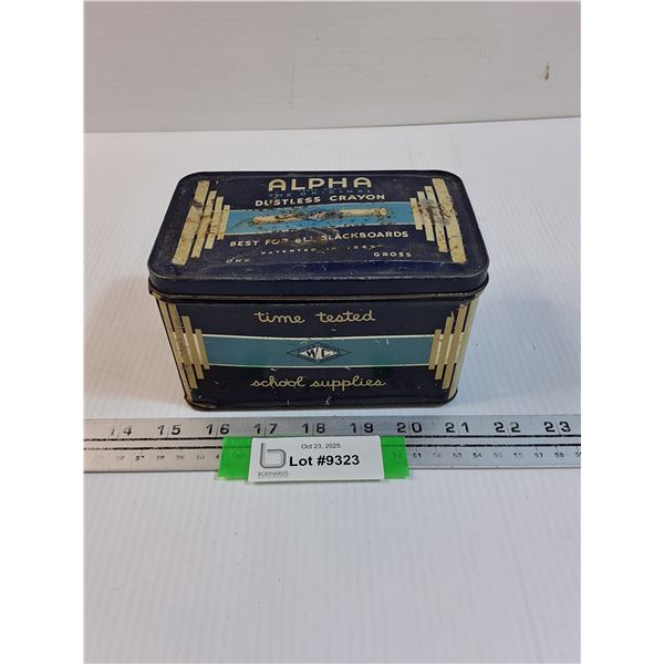 Alpha School Chalk Tin - 6" x 3" x 4"