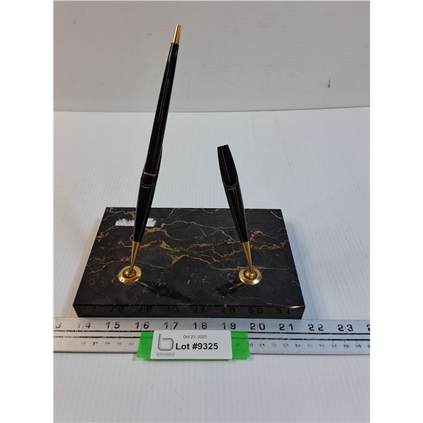Marble Base Pen Holder for Desk - 8" x 5" x 5"