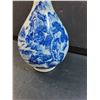 Image 2 : Blue Asian Motif Vase - 9" Tall