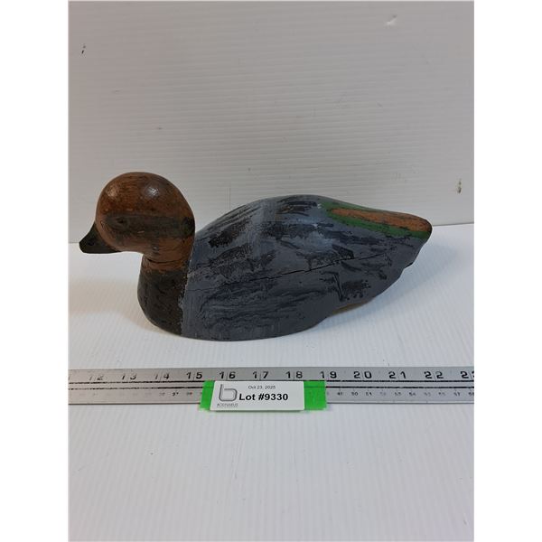 Vintage Folk Art Wooden Duck Decoy- 10" x 6" x 5"