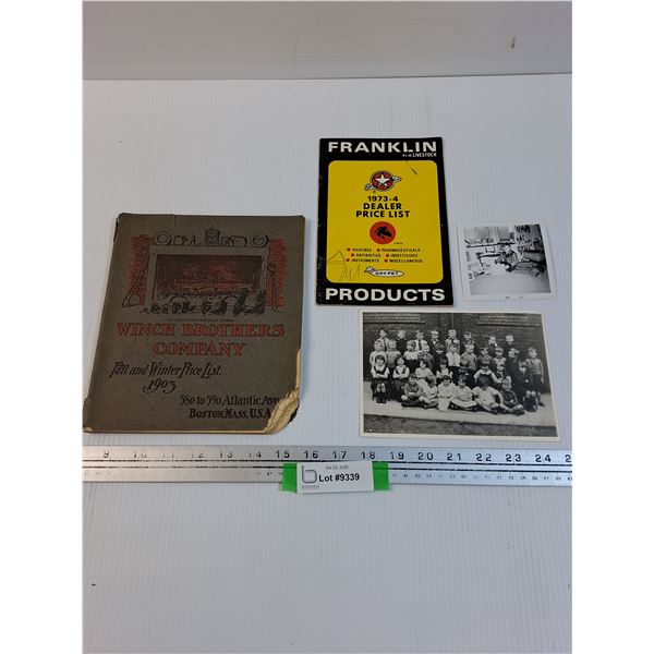 Winch Bro Co 1903 Price List, Franklin Products 1973, (2) Vintage Pictures
