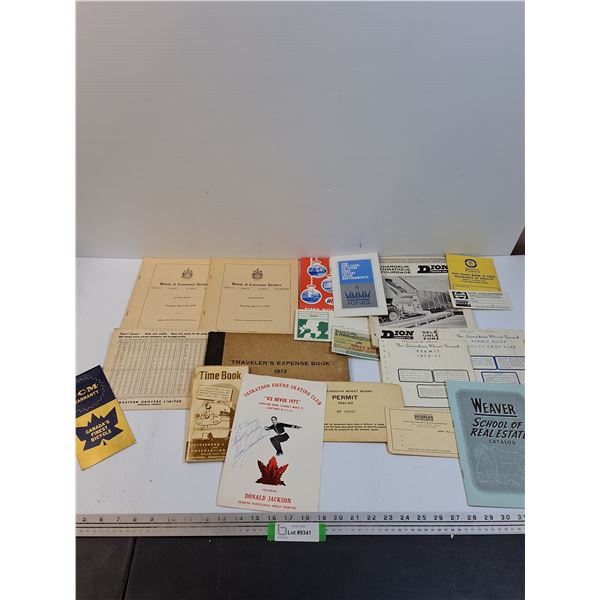 Lot: House of Commons Debates, Skating Club, Western Grocers, Wheat Board Permits, Misc