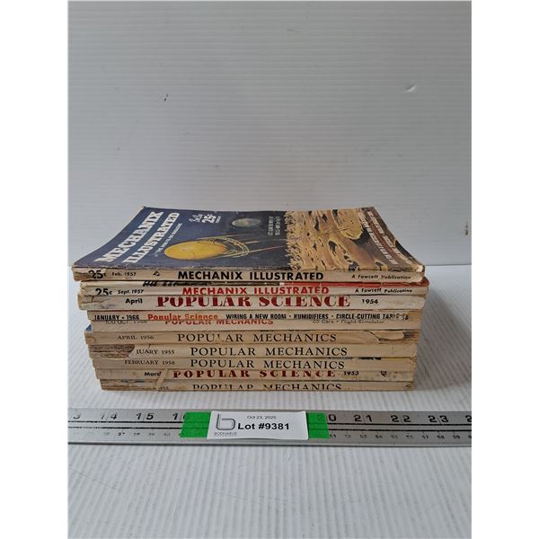 (10) Vintage Popular Science/Mechanics from 1950's and 60's