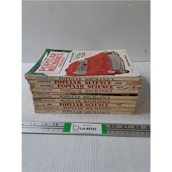 (10) Popular Science/Mechanics from 1940's and 50's