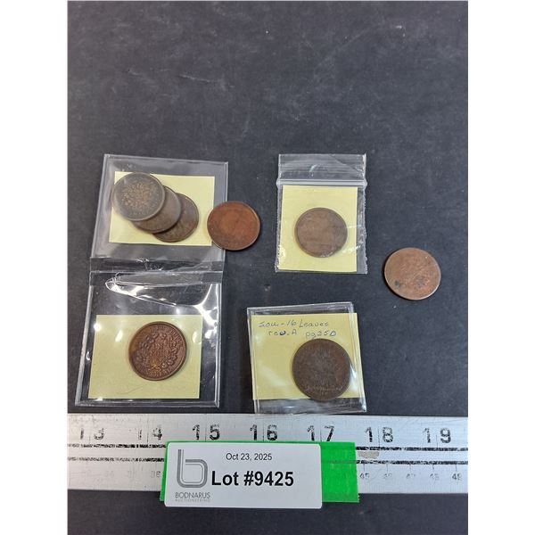 (8) Montreal Token Coins - Un Sou
