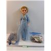 Image 1 : Vintage Doll w/Blinking Eyes & (2) Bags of Clothes - 24" Tall - Pick Up Preferred