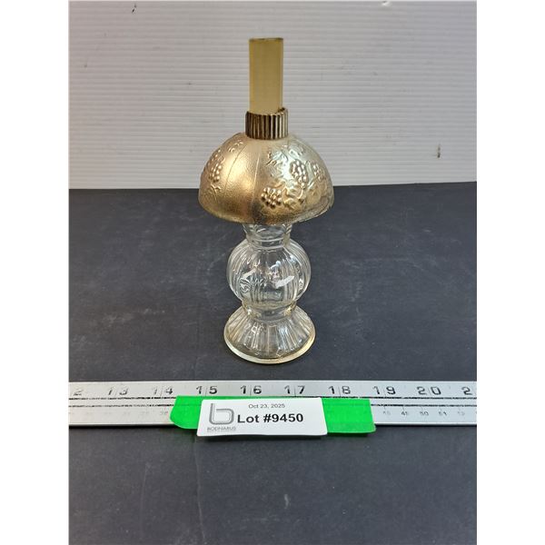 Lamp Shaped Perfume Bottle - Some Damage, As Pictured - 7" Tall