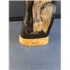 Image 2 : Water Buffalo Horn w/ Carved Eagle  - 12" Tall