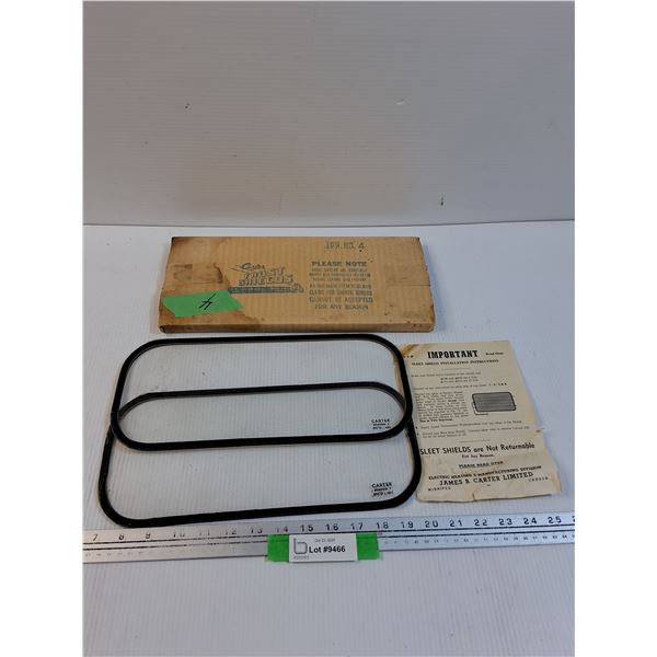 (2) Vintage Sleet Frost Shields for 1940's Car - 13.5" x 6"