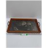 Image 1 : Vintage Serving Tray w/Handpainted Picture - 19" x 12"