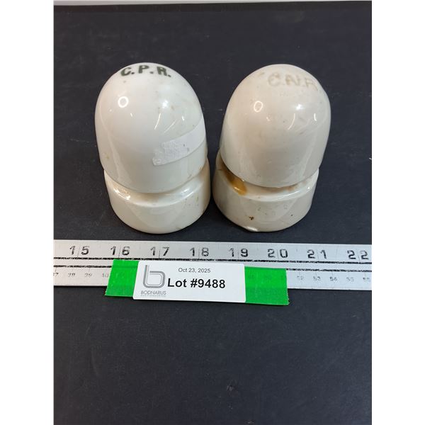 CPR & CNR Telegraph White Insulators
