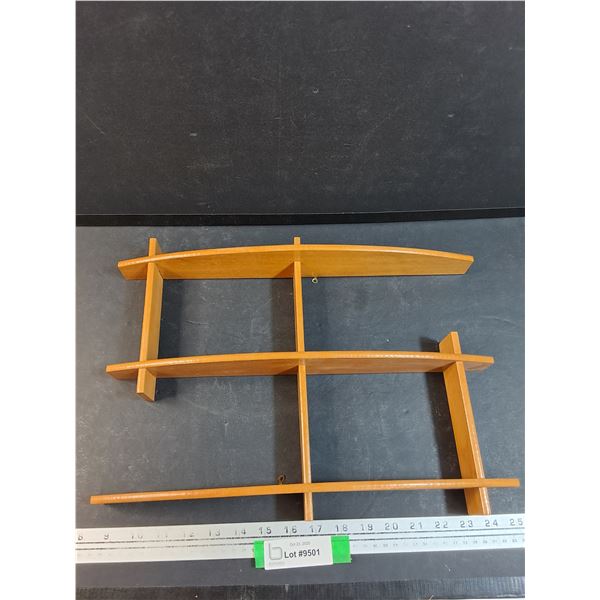 MCM Style Wood Wall Knick Knack Shelving - 12" x 16" x 3" - Dismantles