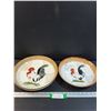 Image 1 : (2) Rooster Serving Plates - 12.5" & 11" Diameter
