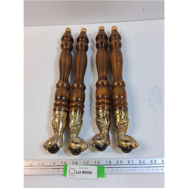 Eagle Claw & Glass Globe Furniture Legs - 16" Long