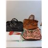 Image 1 : (3) Purses: Club Monaco, Visione, Beaded & Vintage Salad Serving Utensils