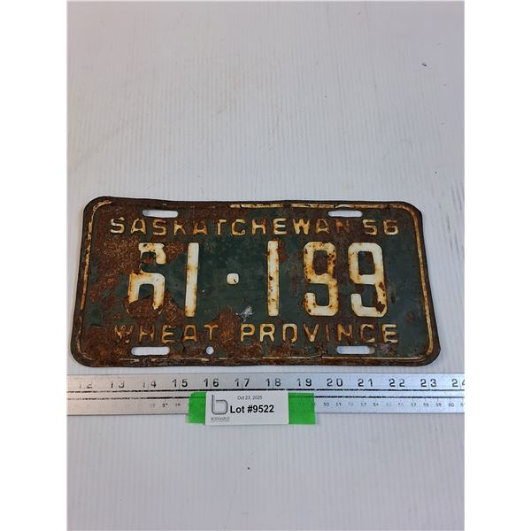 Saskatchewan License Plate - 1956