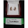 Image 1 : ^ Blue Sapphire & Diamond Earrings w/10K Gold in Case w/Certificate of Appraisal